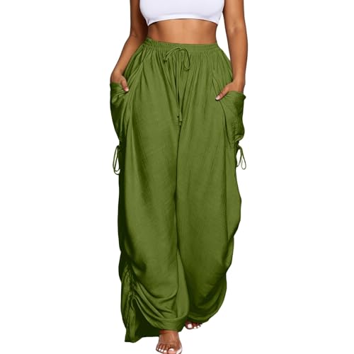 Pantalon aspect lin de qualité supérieure coupe culotte fluide élégante