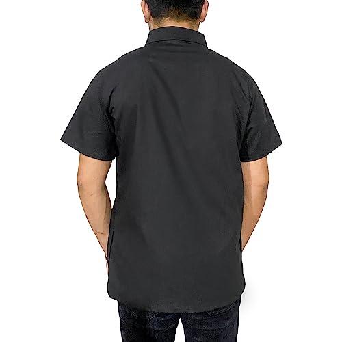 Professional Barber Jacket Half Sleeve Shirt Men's Black Hairdresser Salon Smocks Hair Stylist Smock Uniform4