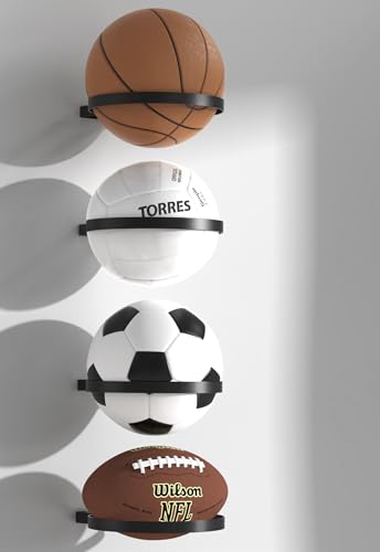 image for AIDILI Wall Mount Basketball Holder, Ball Storage Holders Display Rack