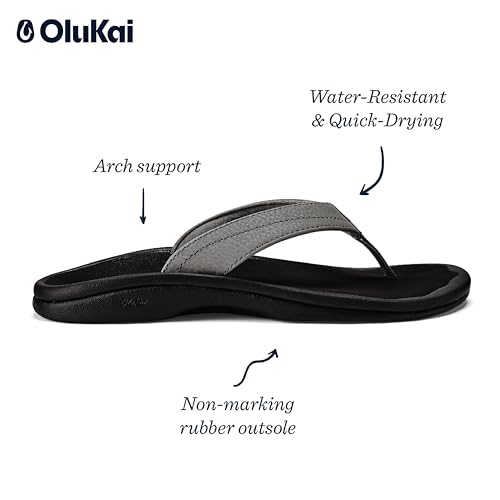 Image of OLUKAI Ohana Women's Sandals, Water Resistant Flip Flops with Arch Support, Lightweight Comfort for Beach & Travel, Enhanced Traction for Wet Surfaces