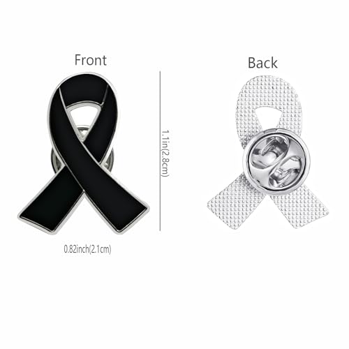 Image of Awareness Enamel Lapel Pin - Nickel and Gold Plated Ribbon Pin - Prevention and Awareness Ribbon - Jewelry Brooch Pin with Secure Clutch Back