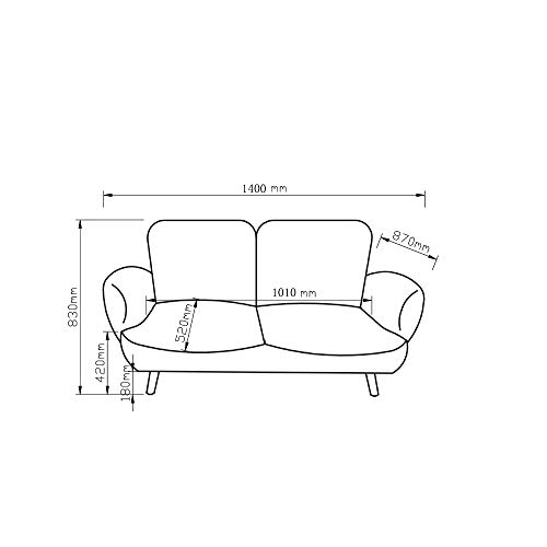 Atlantic Home Collection BEN, 2-Sitzer Sofa, Samt, grün – Bild 5