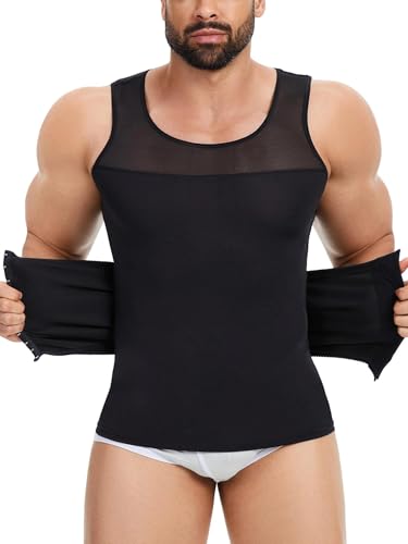 Men Compression Shirts Undershirts Slimming Body Shaper Tummy Control Chest Waist Trainer Tank Top Vest