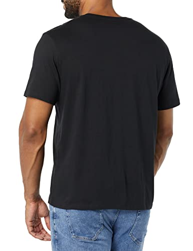 Amazon Essentials Camiseta de manga corta con bolsillo, cuello redondo y corte ajustado Hombre, Pack de 2, Negro, L