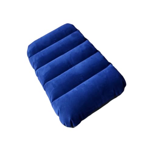BESPORTBLE Inflatable Flocking Pillow Chair Cushion Portable Nap Pillow for Outdoor Camping & Indoor Use Comfortable Blue Inflatable Cushion for