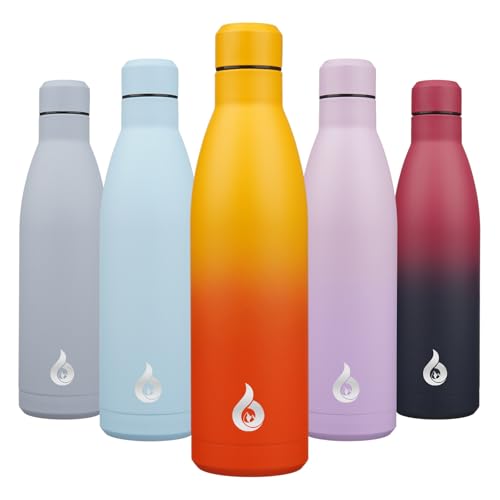 Image of BJPKPK 25oz Insulated Stainless Steel Water Bottles Reusable Metal Travel Sports Water Bottle Keep Cold and Hot,Sunset Orange