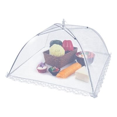 Protetor para Alimentos | 40 cm | Tela Anti Moscas Retrátil Protetora De Alimentos Grande Renda Tule