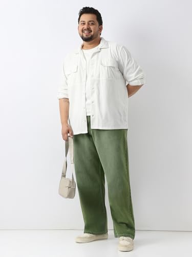 Image of Urbano Plus Men's Loose Baggy Fit Washed Jeans Non-Stretchable