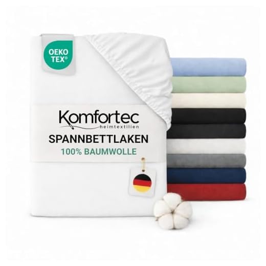 Komfortec Jersey Spannbettlaken 140x200 cm, 100% Baumwolle, Weiß