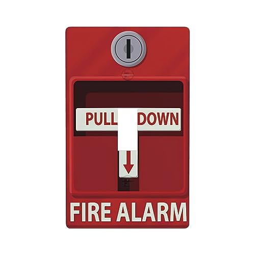 Fire Alarm Cool Funny Light Switch Cover Decorative Single Toggle 1 Gang Wall Plate Vintage Outlet Cover for Teens Room Fun Novelty Gift Kitchen Accessories Decor Bedroom