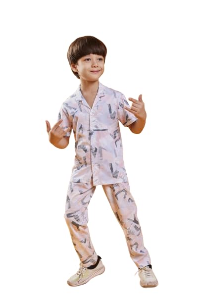 3BROS Unisex Pure Cotton Short Sleeve Kids Night Dress for Boys &...