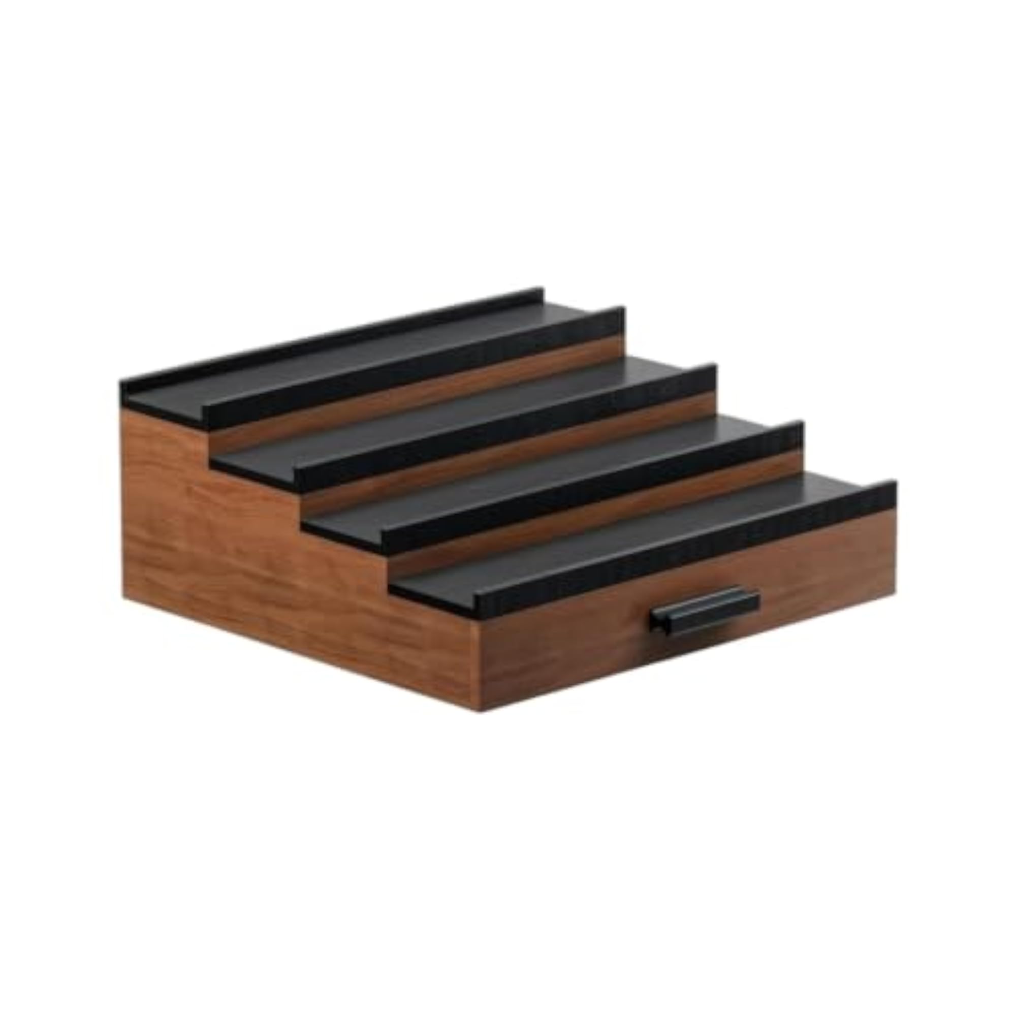 4-Tier Wooden Stepped Display Rack for Perfume and Cosmetics