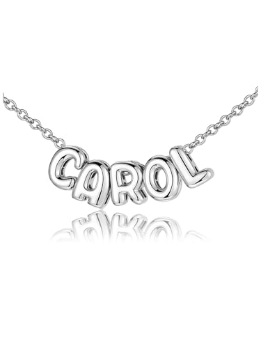 Collar de cuentas con nombre personalizado para mujer, collar con colgante de letra 3D, chapado en oro de 18 quilates, collares personalizados con inicial delicada, placa de identificación, joyería