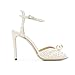 Goolita Womens Peep Toe Stiletto Heeled Sandals Shiny Pearl Buckle Ankle Strap Wedding Pumps Dress Evening Bride Bridal Shoes