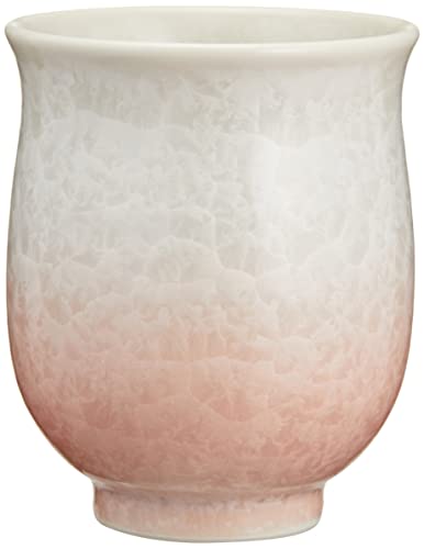 Kyoto Ware KTA162-02 Kiyomizu Ware Ceramic Kiln Teacup, Small, Flower Crystal (White Background Red)