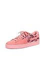 PUMA Women's Suede Classic Basket Floral Sneakers, Pink, 7.5 Medium US