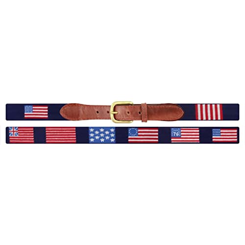 Flags of our Fathers Needlepoint Belt in Dark Navy by Smathers & Branson2