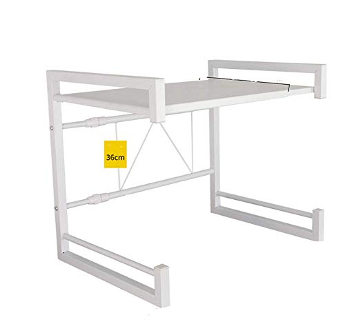Mensola da Cucina Griglia Forno A Microonde Scaffale da Tavolo/Pavimento Stoccaggio Stoviglie Forno E Cuociriso Regolabile, per Casa, Ristorante,Bianca,65x36x42cm