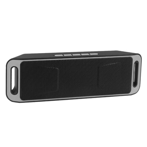 MERRYHAPY Kabelloser Outdoor Mini Lautsprecher Silber Dual Horn Subwoofer Tragbarer Funklautsprecher für PC und Heimgebrauch Langlebig Einfache Bedienung Stereo Sound