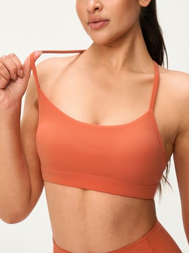 Image of Womens Y Back Padded Sports Bra Strappy U Neck Butter Soft Low Impact Workout Bras Yoga Pilates Walking