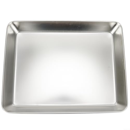 Plateau de service rectangulaire en acier inoxydable - Passe au lave-vaisselle - Finition miroir - Multifonction - 40 x 35 x 5,5 cm