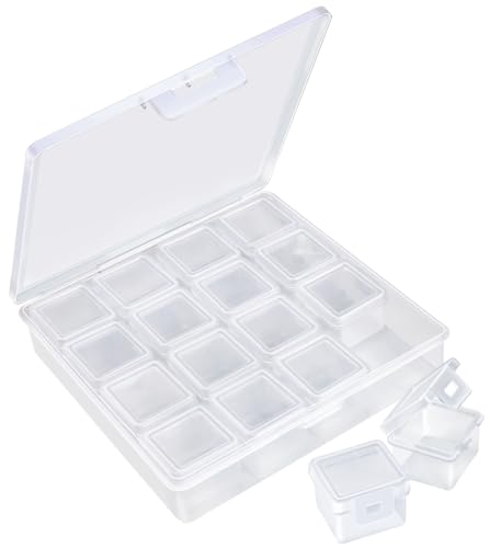 Image of Eppingwin 16 Grids Bead Organizer, Craft Organizers and Storage, Acrylic Organizers, Plastic Bead Organizer Box for Crafts Organizing Storing