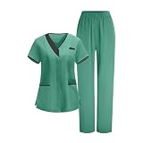 Maglia a maniche corte traspirante: la parte superiore leggera con scollo a V offre un eccellente flusso d'aria e comfort durante lunghi turni in ambienti medici, spa o saloni, scrub da donna