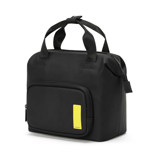 Image of MOKOBARA The Take-Out Lunch Bag - Tan Spill-Proof Large & Roomy for Daily Use, Office Carry, Travel, Easy Access & Easy to Clean (Money Moves), Black