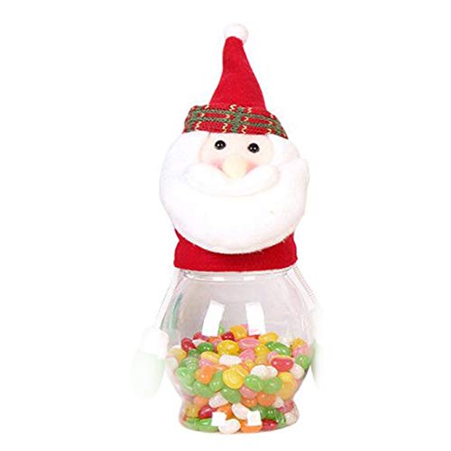 Preisvergleich Produktbild NiceButy Christmas Candy Dosen Lebensmittel Vorratsbehälter Weihnachten Weihnachtsmann klar, Kunststoff-Süßigkeit Dosen Gift-Flaschen-Halter Weihnachtsdekoration Partei-Dekoration Container Geschenk