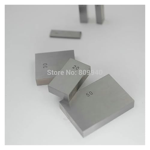 Precision Gage Block Set - 10mm, 20mm, 30mm, 40mm, 50mm, 100mm Steel Calibration Gauge for Micrometer, Vernier Caliper & Square Measurement Tools