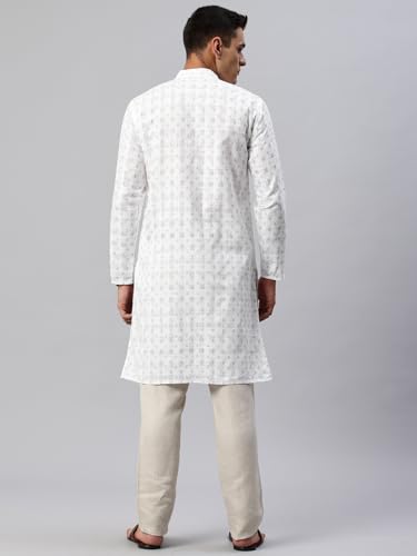 Image of Majestic Man Men's Cotton Regular Fit Ethnic Motifs Printed Long Kurta
