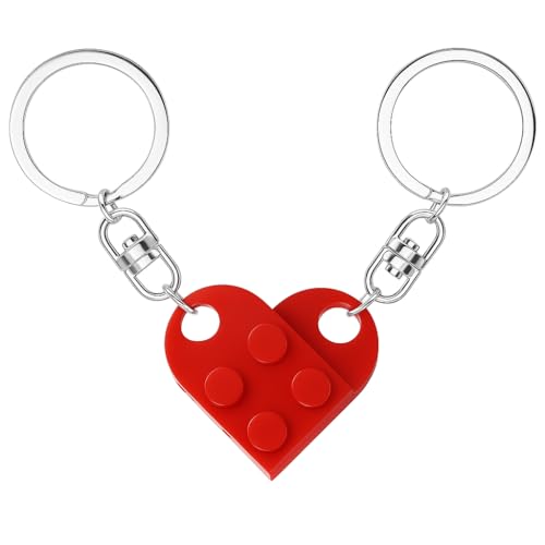 MPK Brick Couples Matching Keychains Heart Keychain for Boyfriend Girlfriend Couple Gifts for Him Her Birthday Gifts for Boyfriend Valentines Day Gifts for Couples