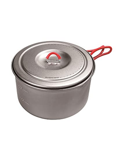 Evernew Titanium Lightweight Camping Pot w/Folding Handle, 1300