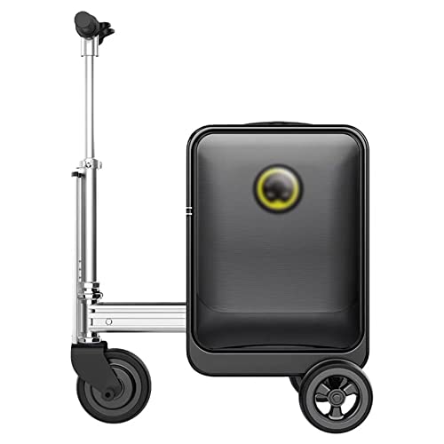 20-Inch Boarding Suitcase,Smart Following Suitcase,Rideable Trolley Suitcase, Charging Ports 21L Capacity Lock for Travel (Black)