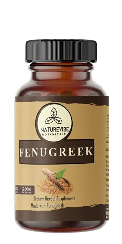 Naturevibe Botanicals Fenugreek Capsules, Ultra-Premium â100% Fenugreek, Methi Seeds | 1200mg Per Serving | 120 Veg Capsules