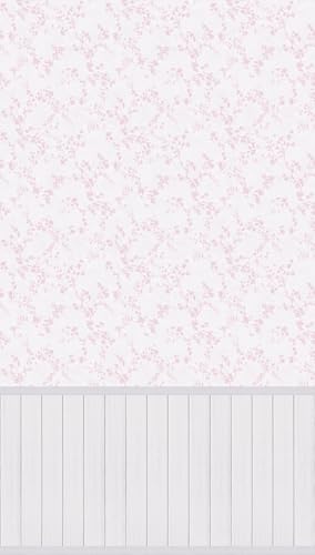Papel pintado infantil para habitacion de niñas en tonos rosa y crema 3
