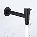 Shuiltad Wall Mount Stainless Steel Bathroom Sink Faucet Cold Water Faucets, Quick Open und Close Mop Pond Garden Outdoor Tap, Matte Black