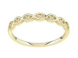Old English Jewellers 9ct Yellow Gold 0.10ct 7 Stone Eternity Ring size J K L M N O P Q R S (K)