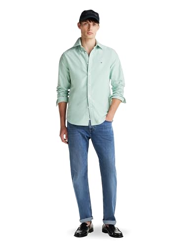 Image of Tommy Hilfiger Men's Long Sleeve Oxford Shirts in Regular Fit, Men's Button Down Shirts, Also Available in Big and Tall