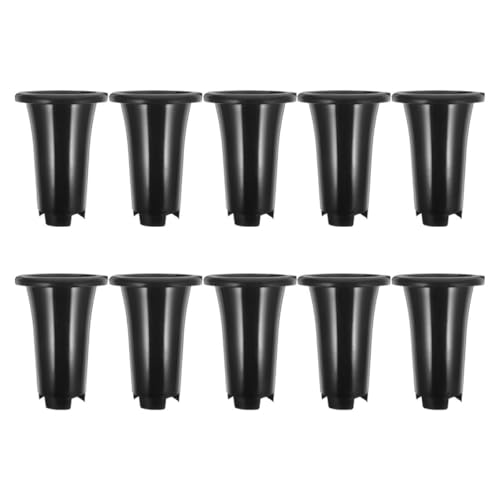Yardenfun Macetas para Plantas de Exterior 10 Piezas Negras de Plástico PP Macetas Redondas Extra Grandes Drenaje Alta Resistencia y Aptas para Jardinería y Viveros