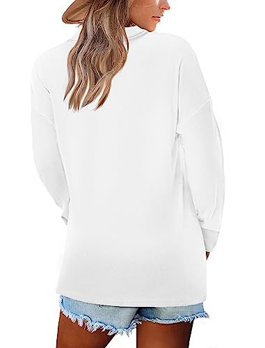Women's Long Sleeve Tops Fall Shawl Neck Tunic Tops for Leggings Casual Blouse Sweatshirt4