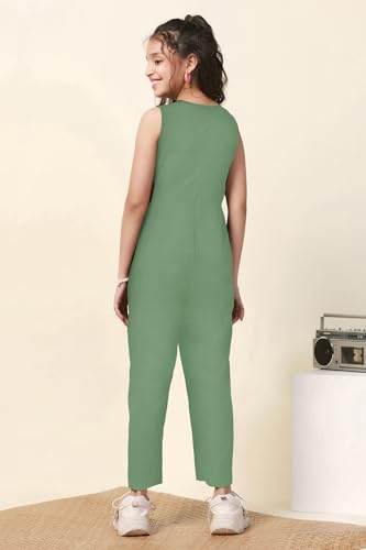 Image of Fashion Dream Girl's Ankle Length Solid Jumpsuit