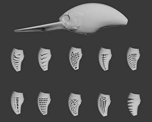 wLure Hard Plastic 3D Stencil Fishing Lure Crankbait Jerkbait Lipless Topwater (SUPC733)