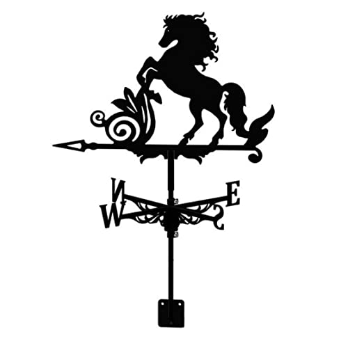 Lamppdcor Indicateur de girouette en Acier Inoxydable Direction du Vent indicateur de Chevaux décorations Jardin, antécédents décoratifs