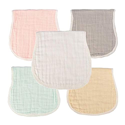 Image of MUKIN Muslin Baby Burp Cloth Sets for Unisex. Perfect for Newborn Baby Burping Cloths/Burp Bibs. Rags for Boys and Girls (Multicolored)