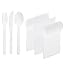 180pcs White Wheat Straw Plastic Silverware