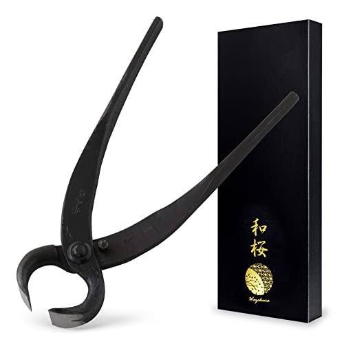 Wazakura Pince Coupe Racines pour Bonsaï et Arbustes- Forgé à la Main au Japon, 170 mm Petit Outil de Jardinage Japonais Multifonction