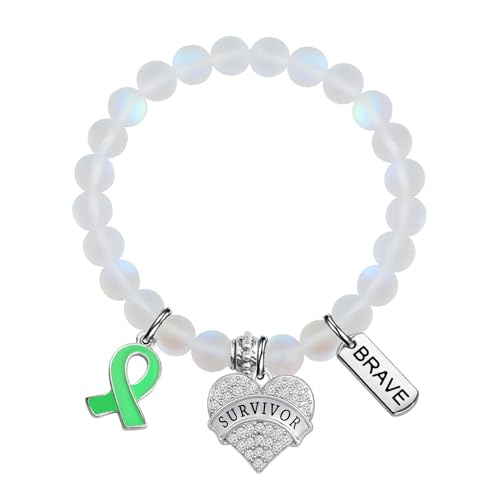 Image of UJIMS Organ Donation Awareness Gifts Green Rinbbon Bracelet Transplant Gifts Kidney Transplant Survivor Jewelry