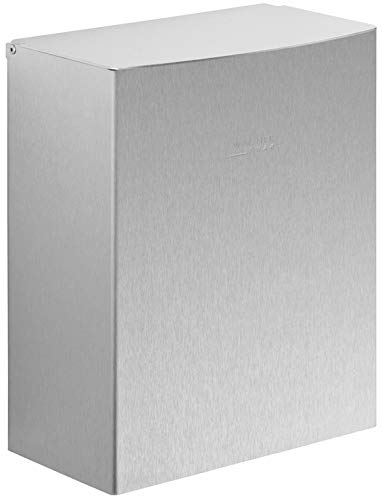 WP179 - Pattumiera igienica, Cestino Spazzatura Bagno, 5 l, in acciaio INOX, per montaggio a parete, variante: acciaio INOX opaco