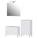 Produktbild Germania Badezimmer-Set 8339-84GW-Mauresa, bestehend aus Waschbeckenunterschrank, Spiegel und Kommode, im Dekor Weiß